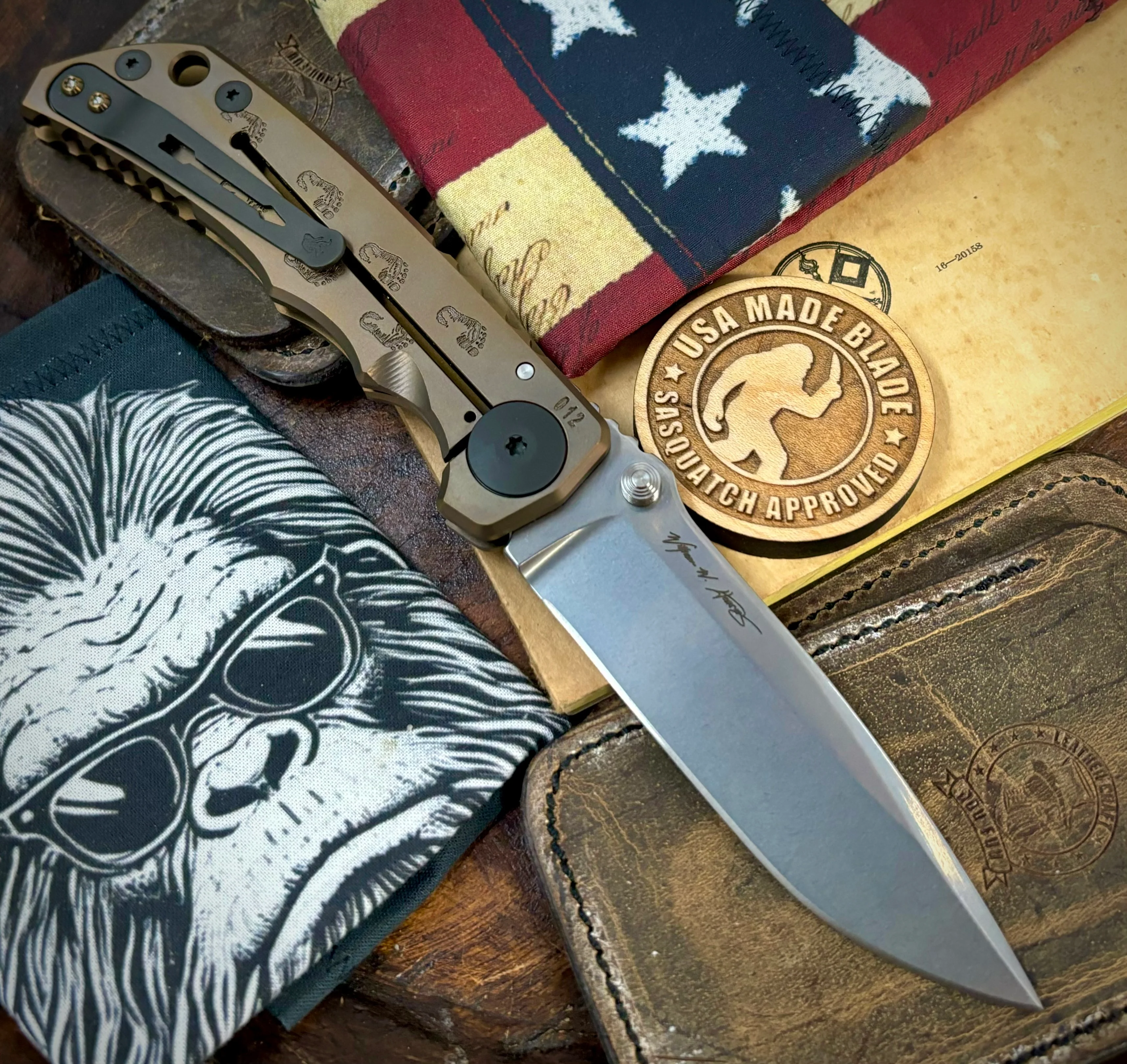 Bronze Anodized Spartan Blades Harsey Folder Sasquatch Special Edition Version 2 MAGNACUT Blade - Image 2