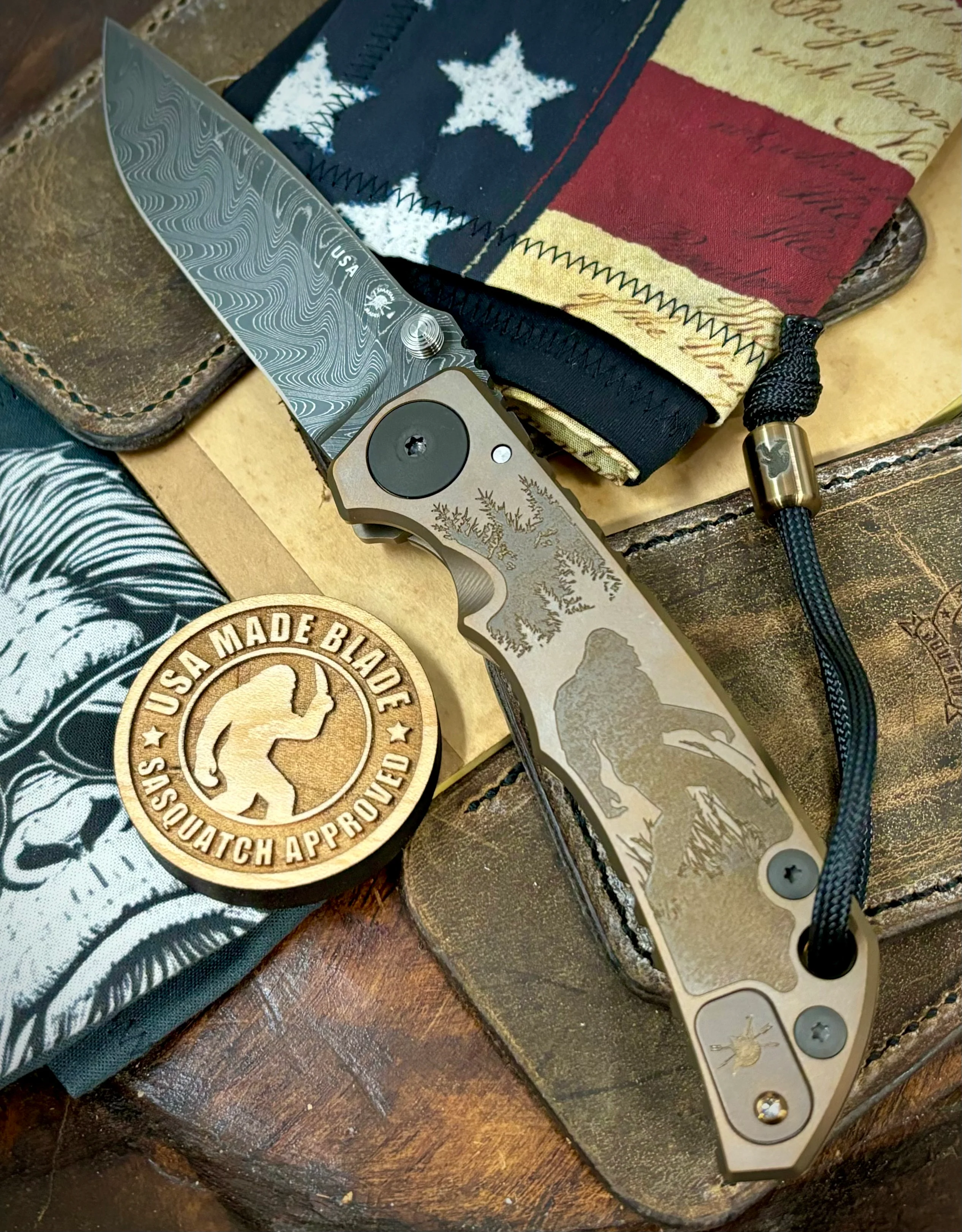 Bronze Spartan Blades Harsey Folder Sasquatch V2 Special Edition with Chad Nichols Dama