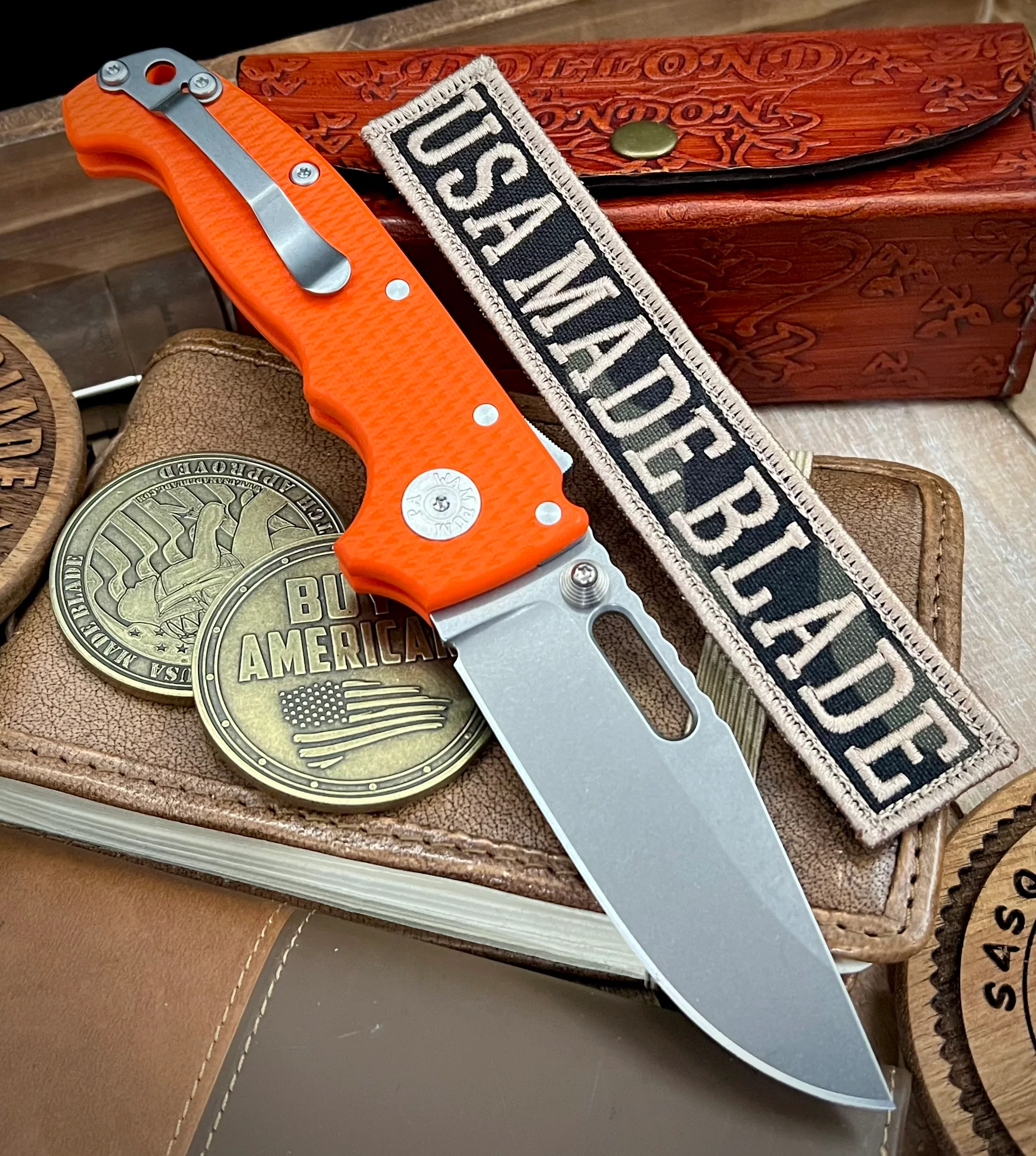 Demko Knives AD20 Slim Clip Point Orange G10 in Magnacut - Image 2