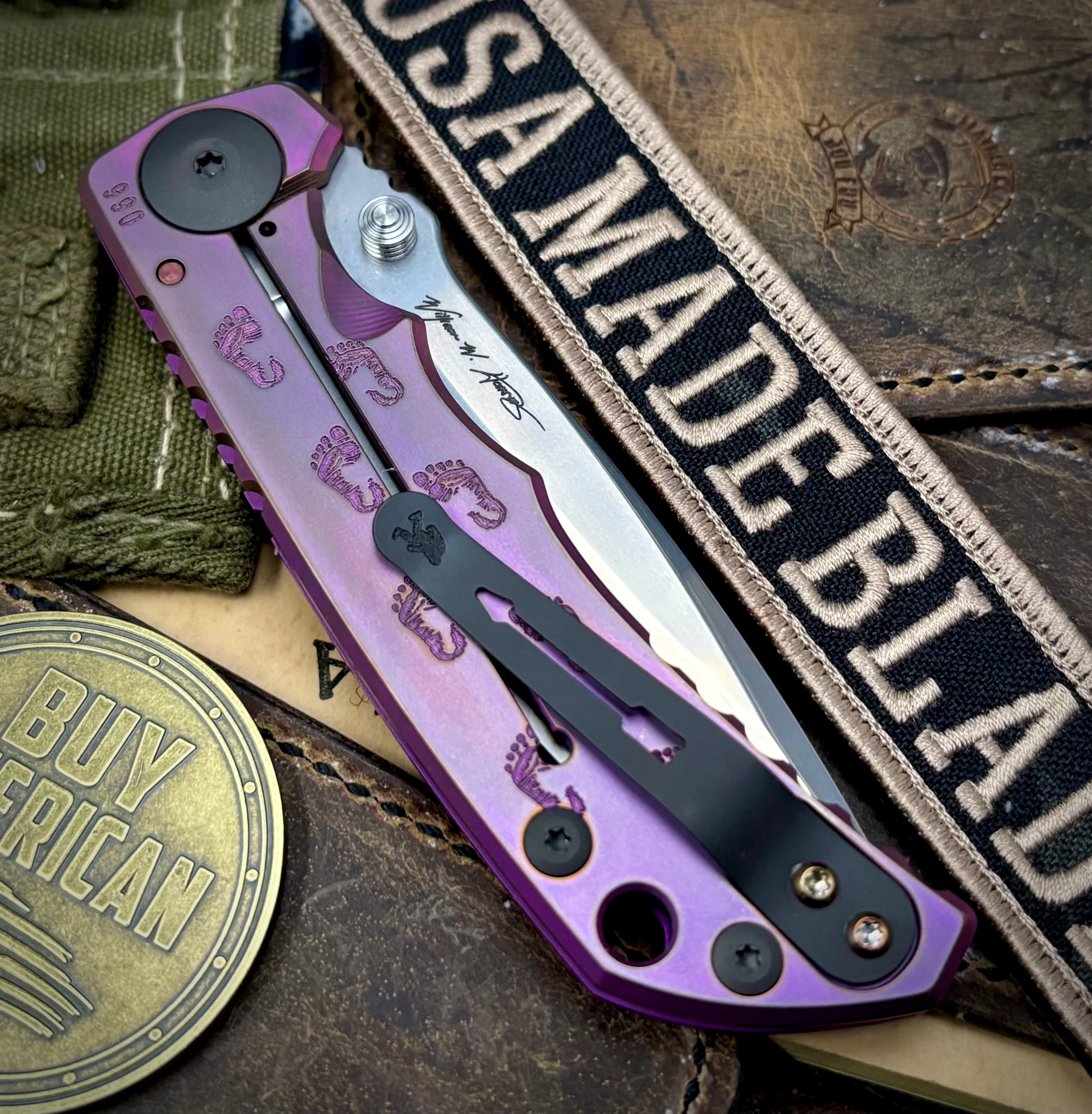 High Res Purple Spartan Blades Harsey Folder Special Edition Version 2 MAGNACUT Blade #66 - Image 2