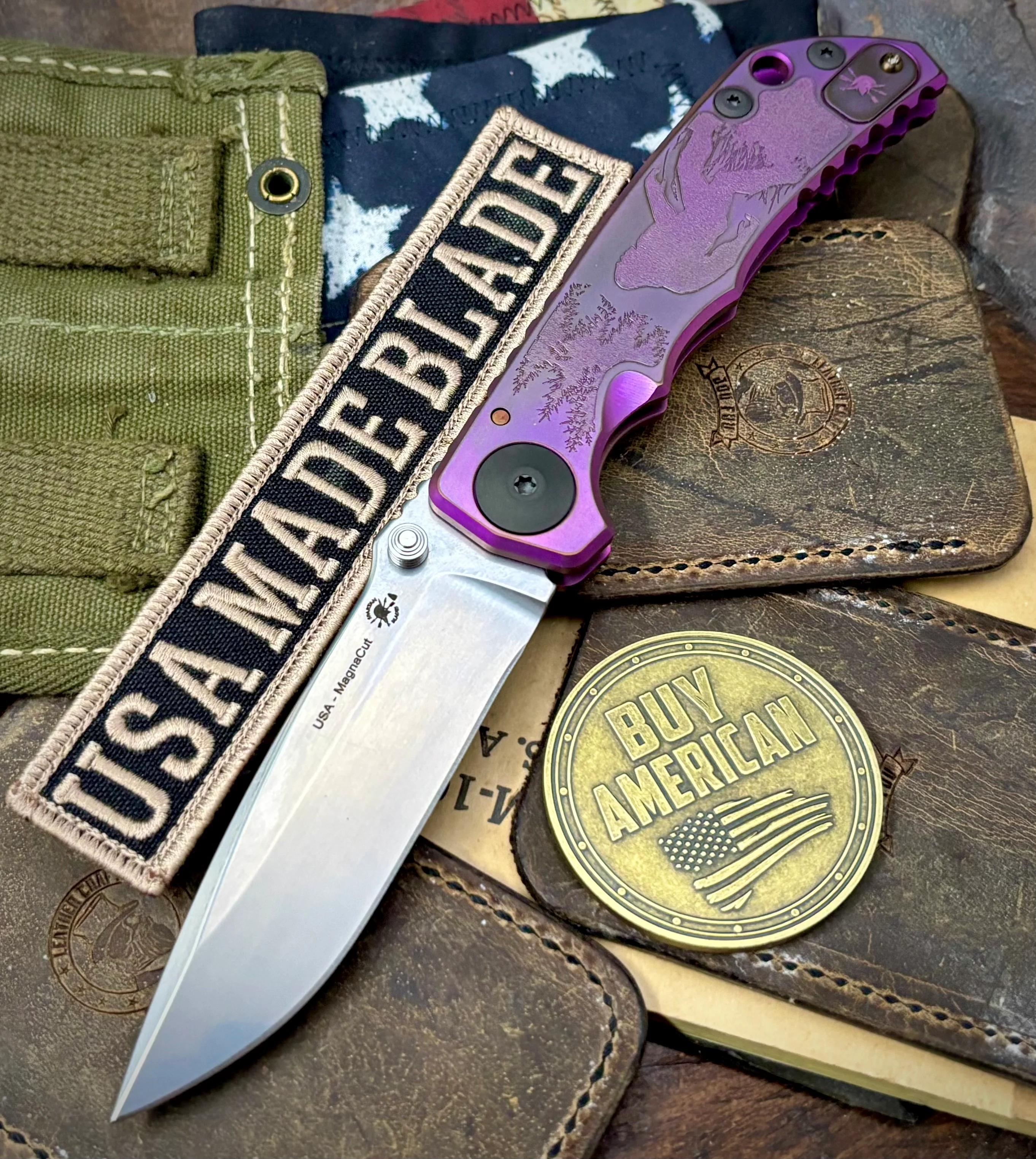High Res Purple Spartan Blades Harsey Folder Special Edition Version 2 MAGNACUT Blade #66 - Image 3