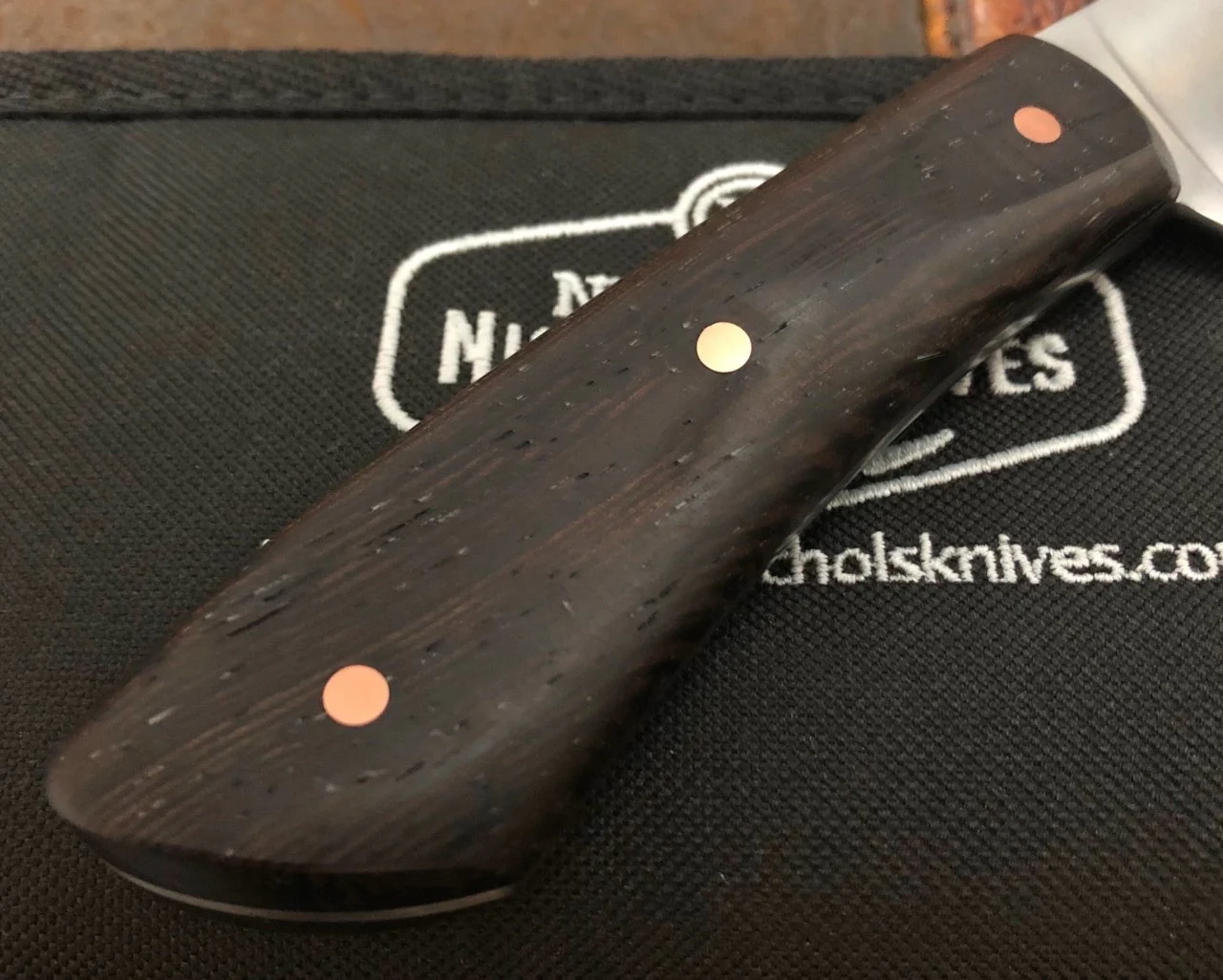 Nicholas Nichols Chef Knife Wenge with Copper Pins Nitro-V - Image 3