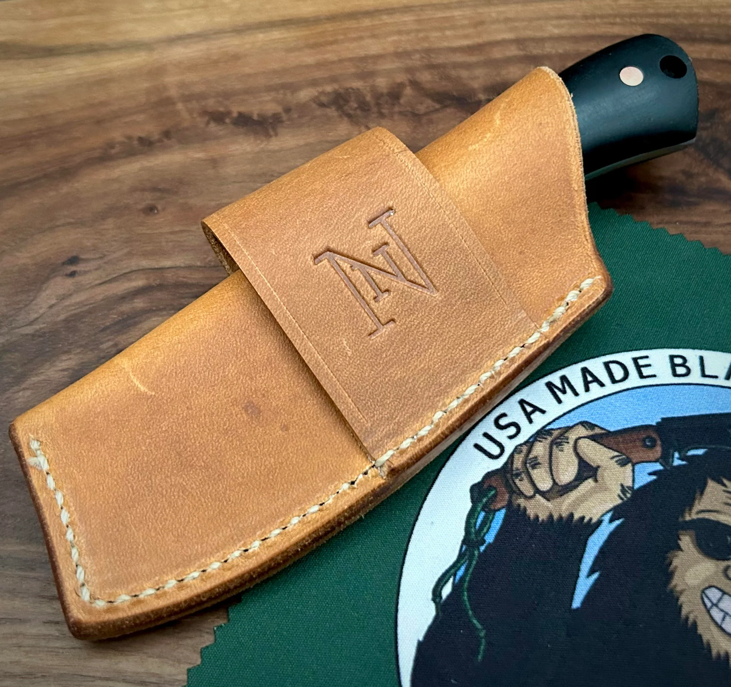 Nicholas Nichols Mini Cleaver Black Micarta Handles with Copper Pins in Nitro-V - Image 3