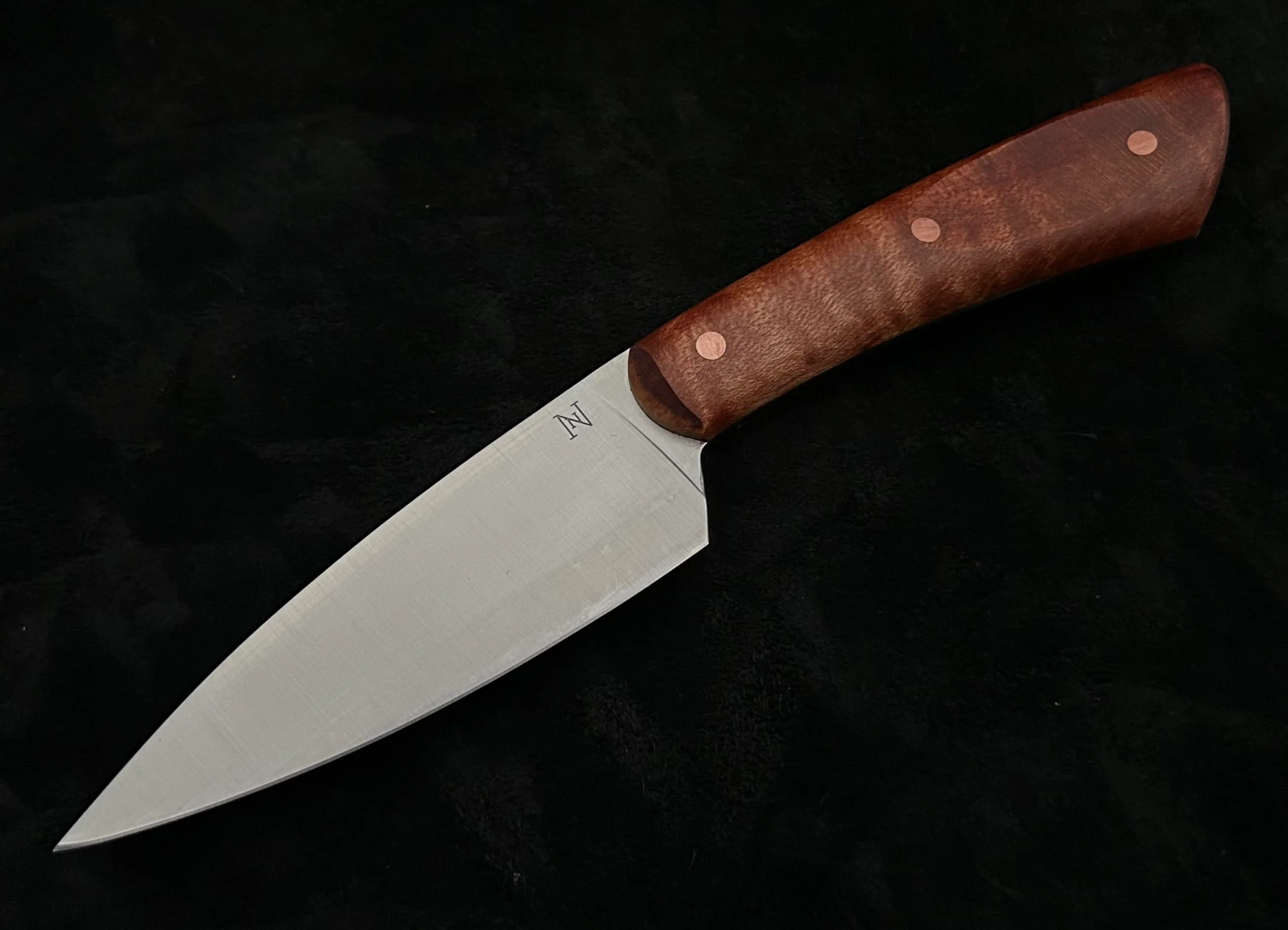 Nicholas Nichols Petty Knife with Maple Handles, Copper Pins and Nitro-V