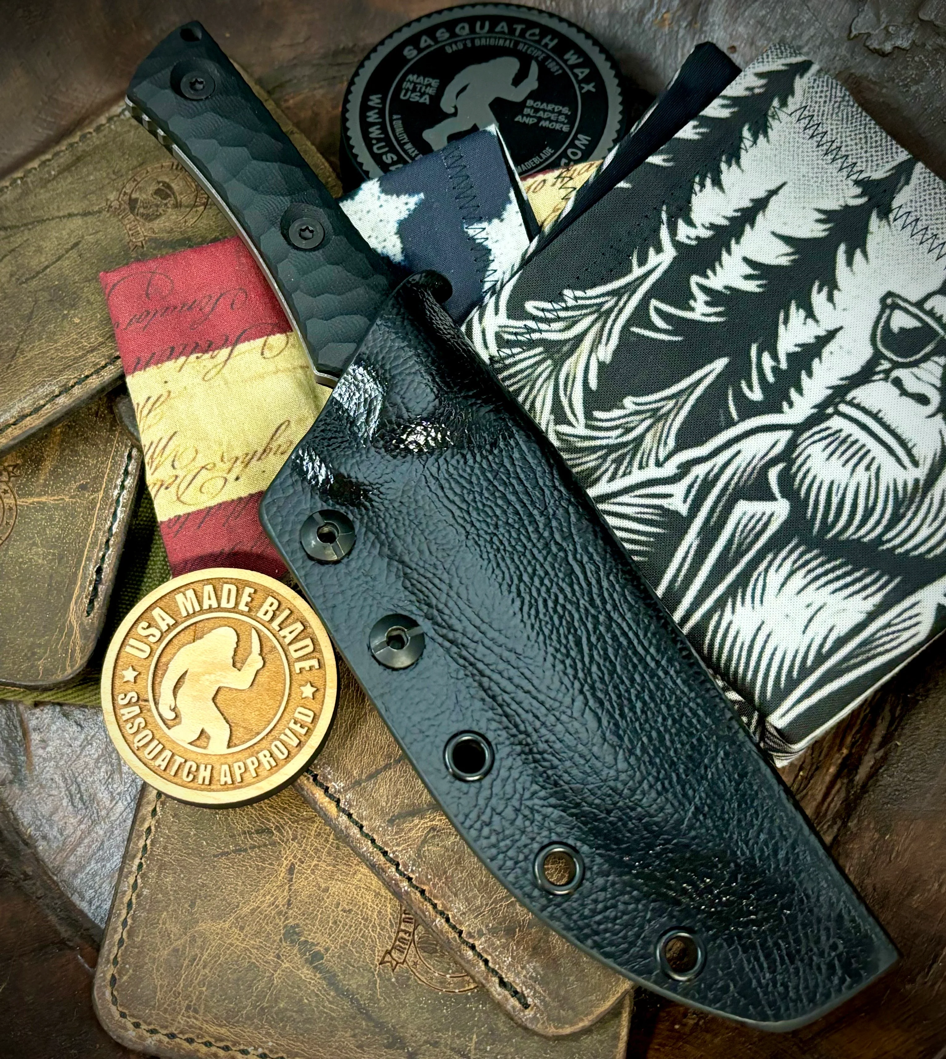 No7 Knife Company Hostile with Rock Pattern Black G10 and Dark Stonewashed Nitro-V Steel - Image 3
