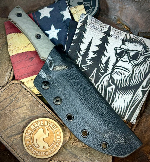 No7 Knife Company Hostile with Rock Pattern Grey G10 and Dark Stonewashed Nitro-V Steel - Image 3