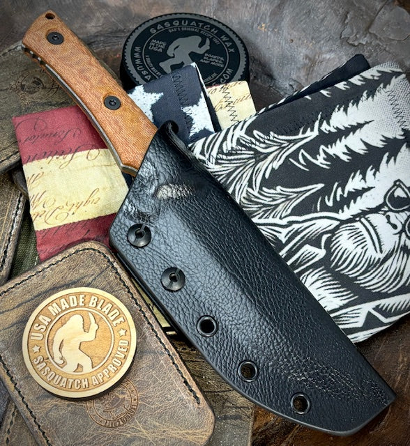 No7 Knife Company Hostile with Rock Pattern Natural Micarta and Dark Stonewashed Nitro-V Steel - Image 3