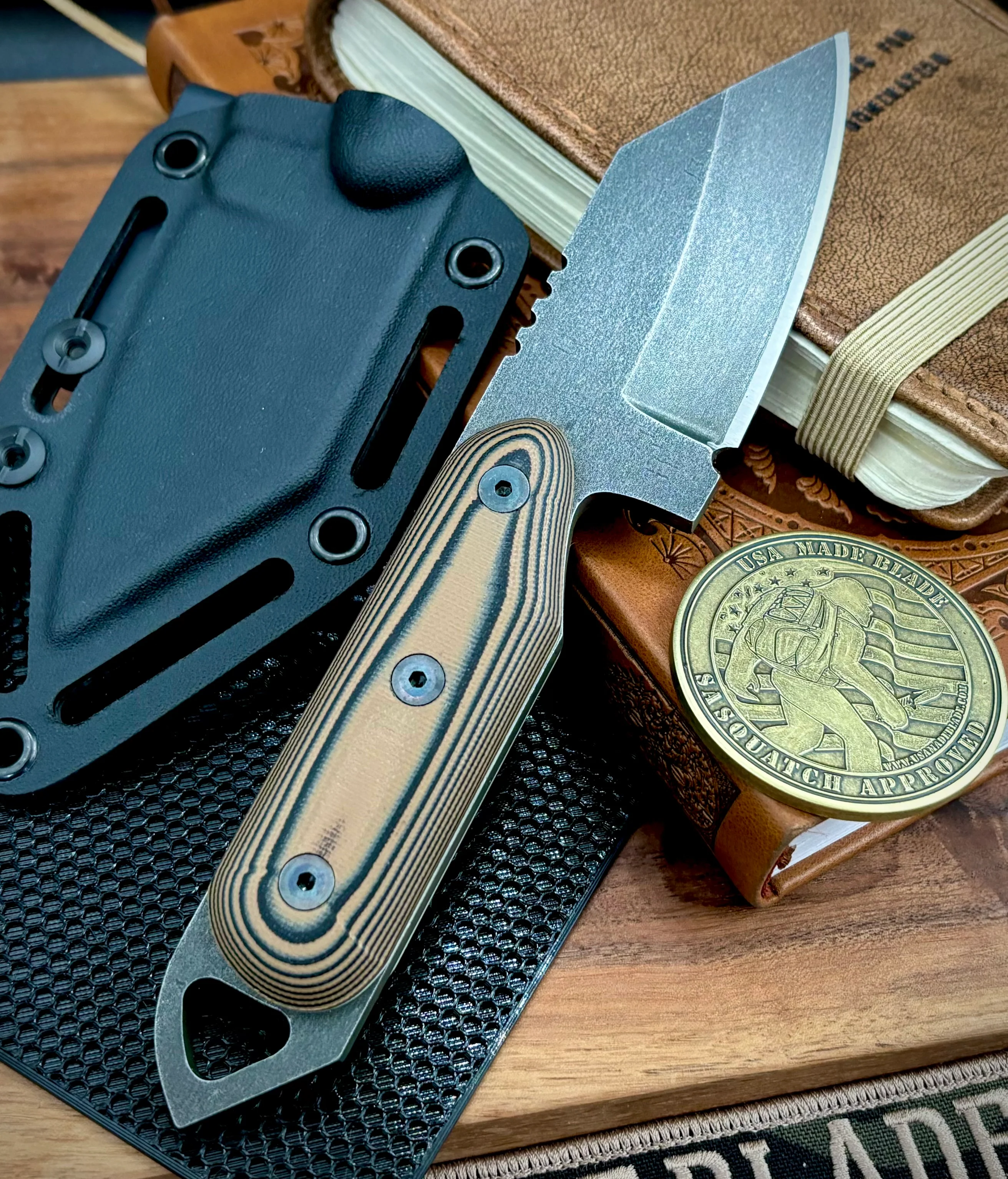Shed Knives U.S. Tanto with Coyote/Black G10 Handles and 154-CM Steel - Image 2