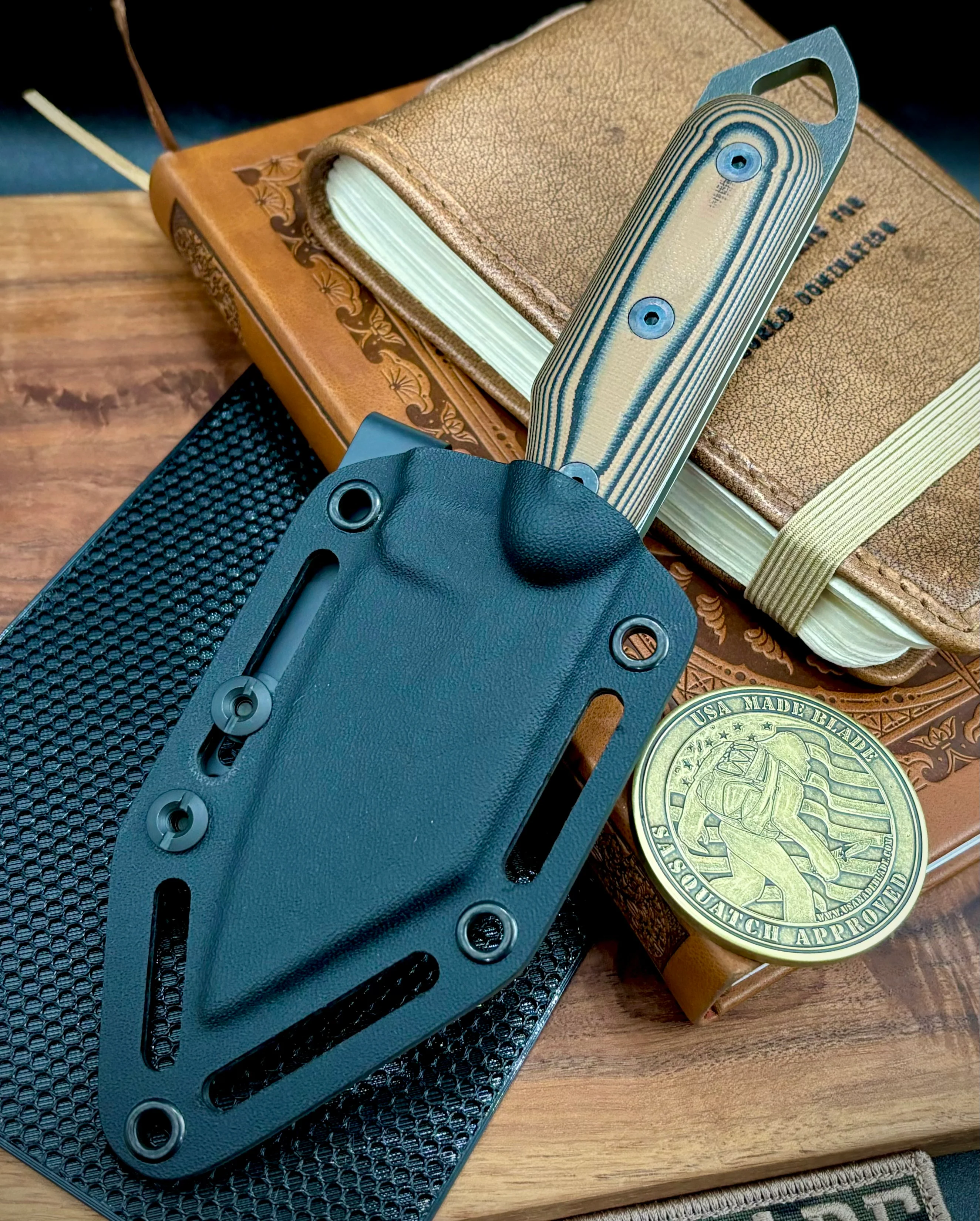 Shed Knives U.S. Tanto with Coyote/Black G10 Handles and 154-CM Steel - Image 3