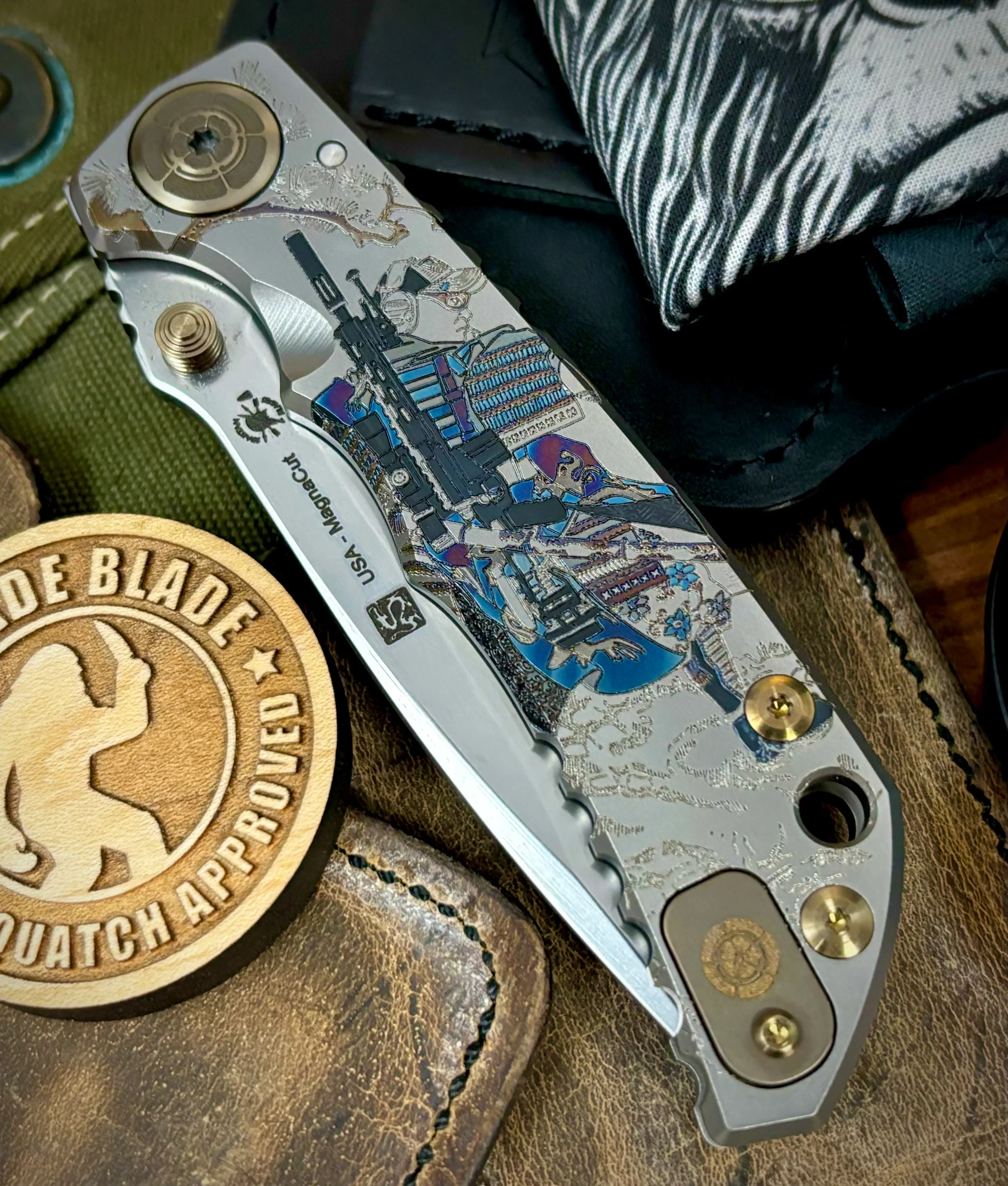 Spartan Blades Harsey Folder Ronin Tactics Long Gunner Edition MAGNACUT Stonewashed Blade - Image 3