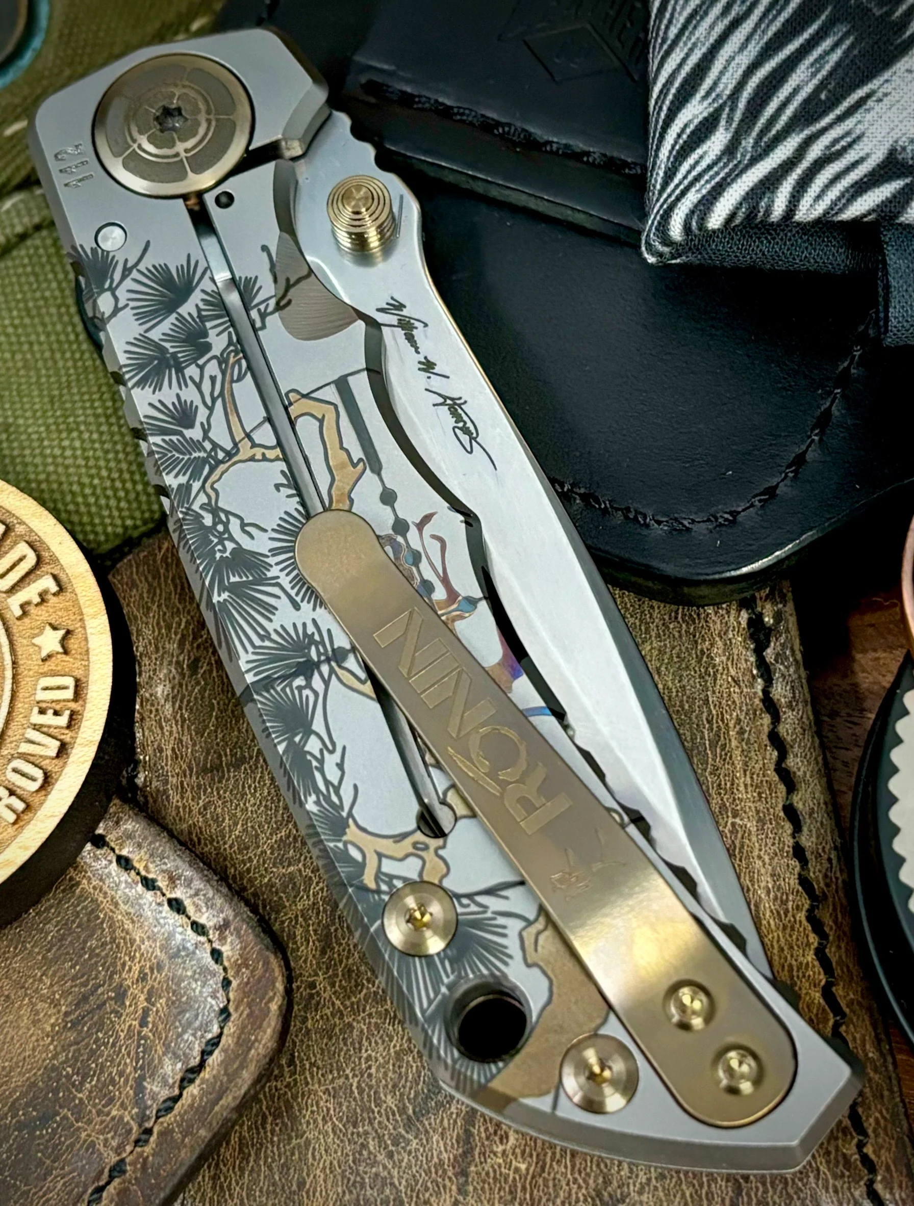 Spartan Blades Harsey Folder Ronin Tactics Long Gunner Edition MAGNACUT Stonewashed Blade - Image 4