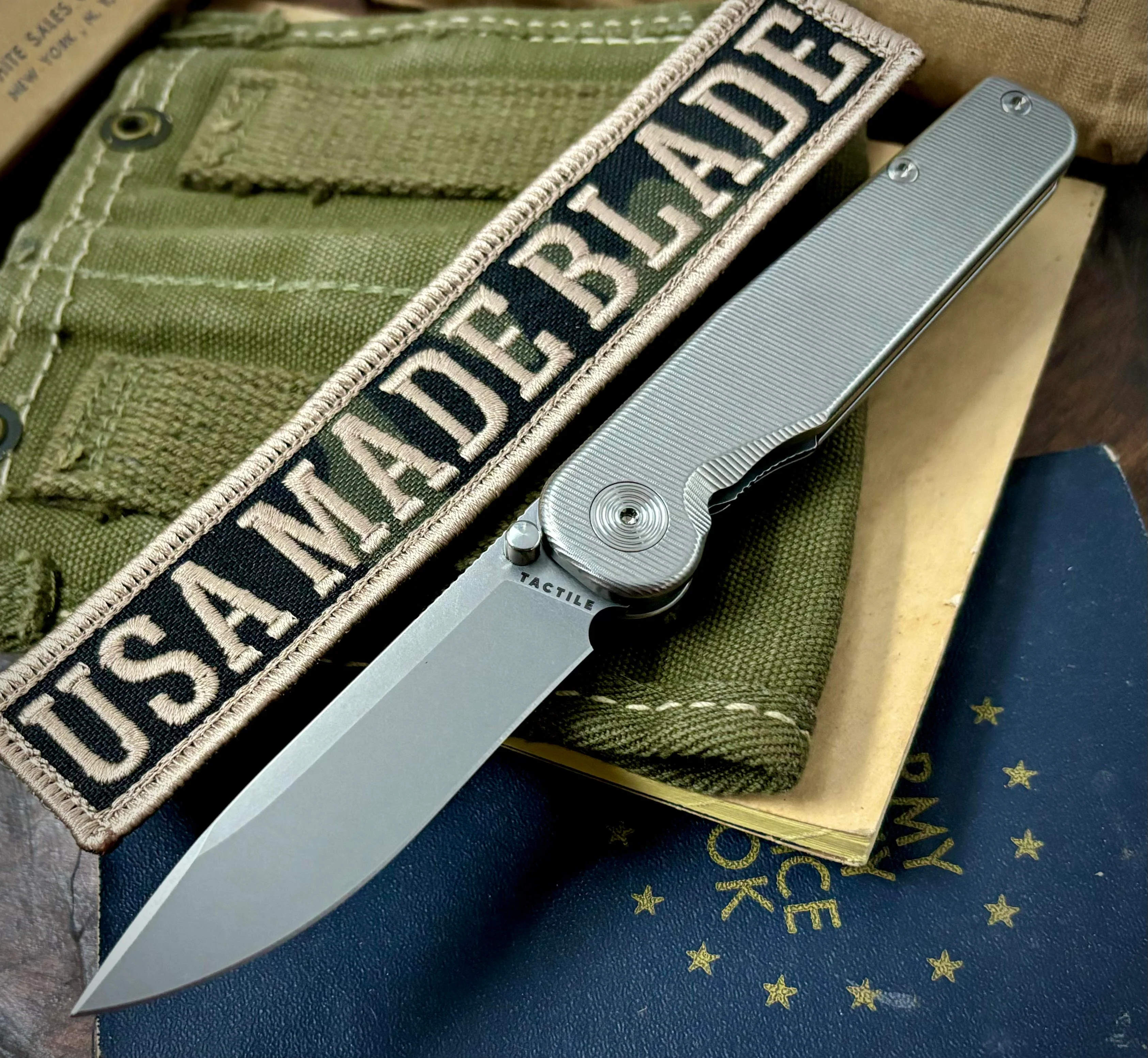 Tactile Knives Rockwall Thumbstud Ti Liner Lock in Magnacut