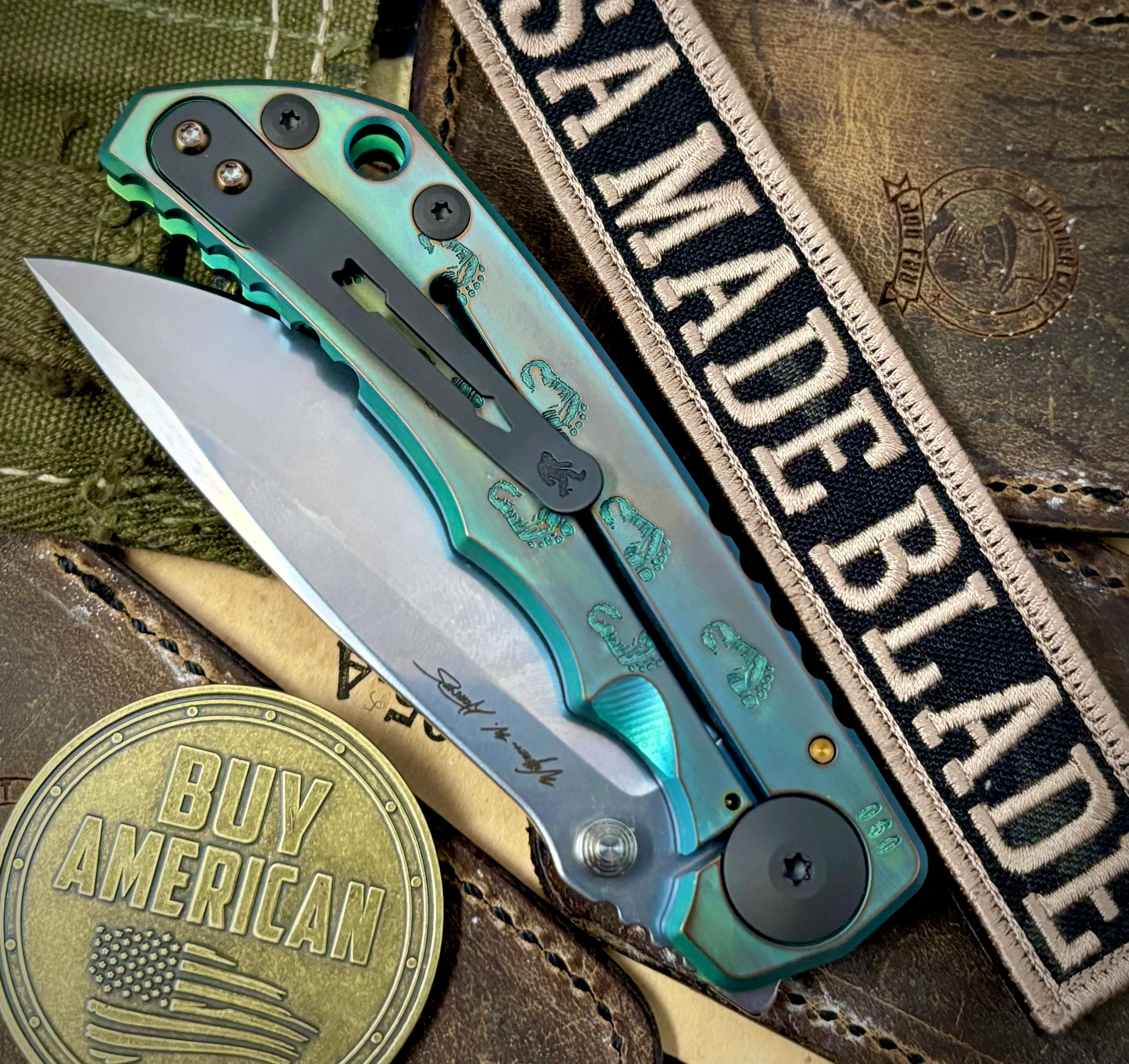 Toxic Squatch Spartan Blades Harsey Folder Special Edition Version 2 MAGNACUT Blade #60 - Image 2